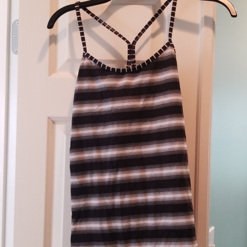 Black/white stripe tank